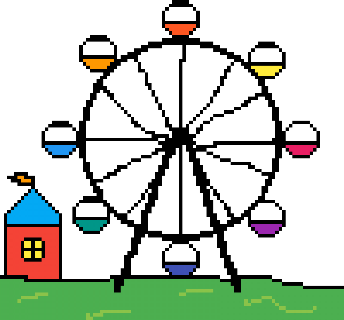 Ferris Wheel Clipart (1200x1200), Png Download