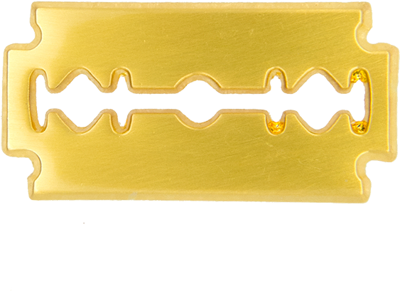 Razor Blade Transparent Image - Gold Razor Blade Png Clipart (600x600), Png Download