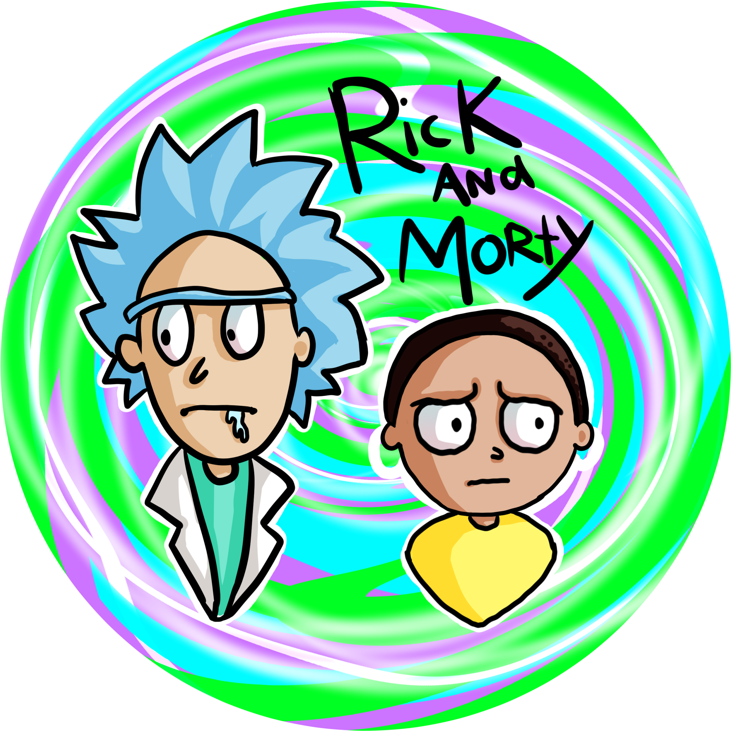 Pickle Rick Png - Cartoon Clipart (3139x2560), Png Download