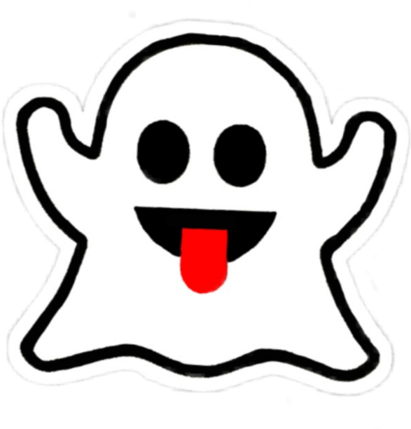 Boo Ghost Cute White Kawaii Black Emot Snapchat Aesthet - Brandy Melville Ghost Sticker Clipart (1024x1024), Png Download