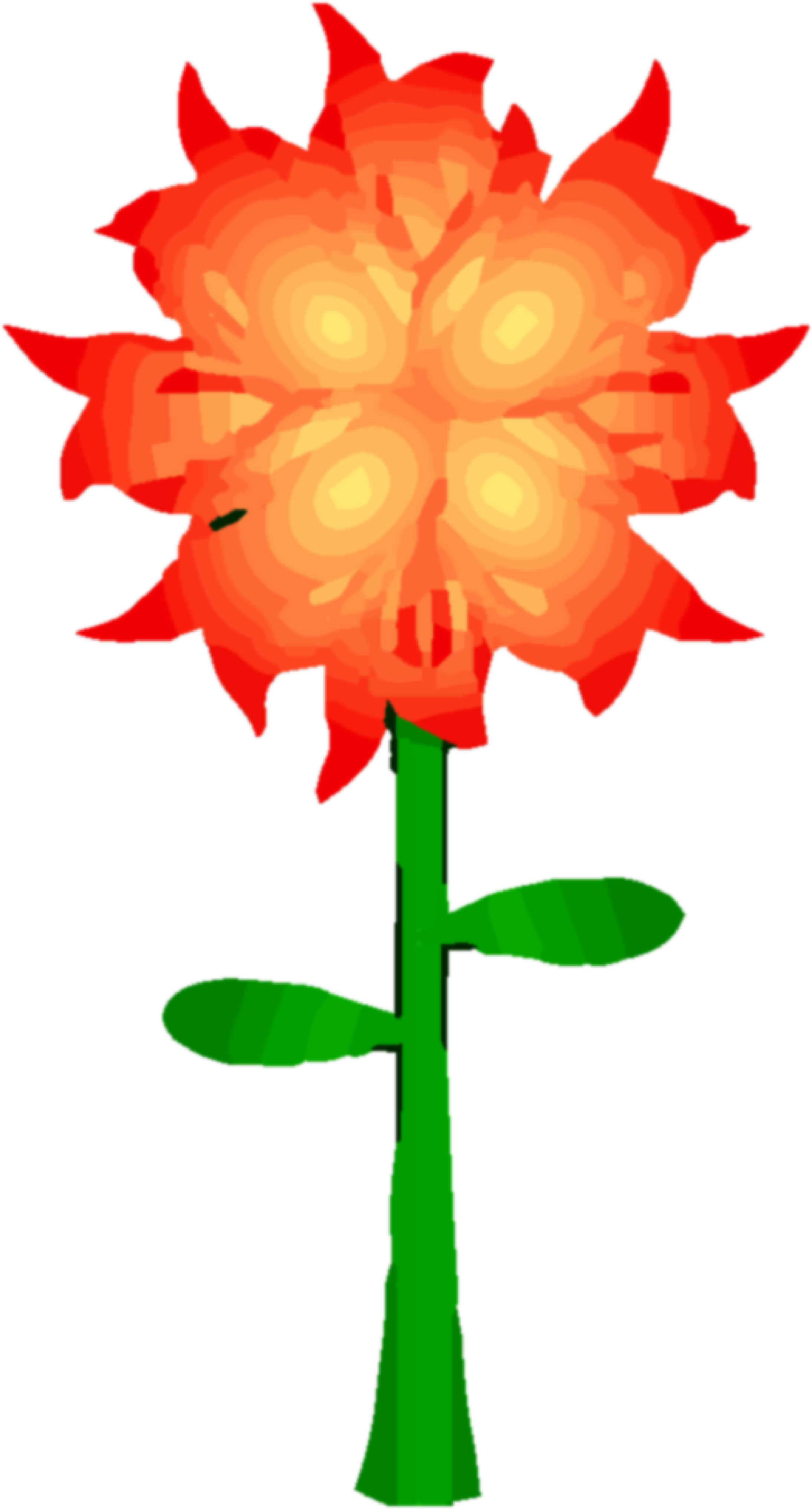 Fire Flower Png Clipart - Flower On Fire Clipart Transparent Png (2471x4346), Png Download