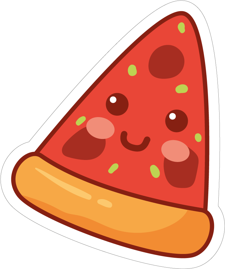 Pizza Clip Art Cute Cartoons - Пицца Стикер - Png Download (1000x1000), Png Download
