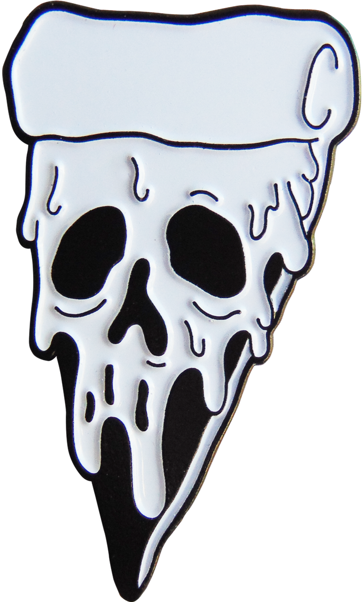 Image Of Poisoned Pizza Pin - Skull Pizza Drawing Clipart (1000x1000), Png Download