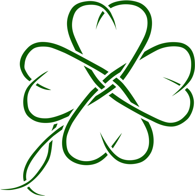 4 Leaf Clover Designs , Png Download - Trefle Stylisé Clipart (631x636), Png Download