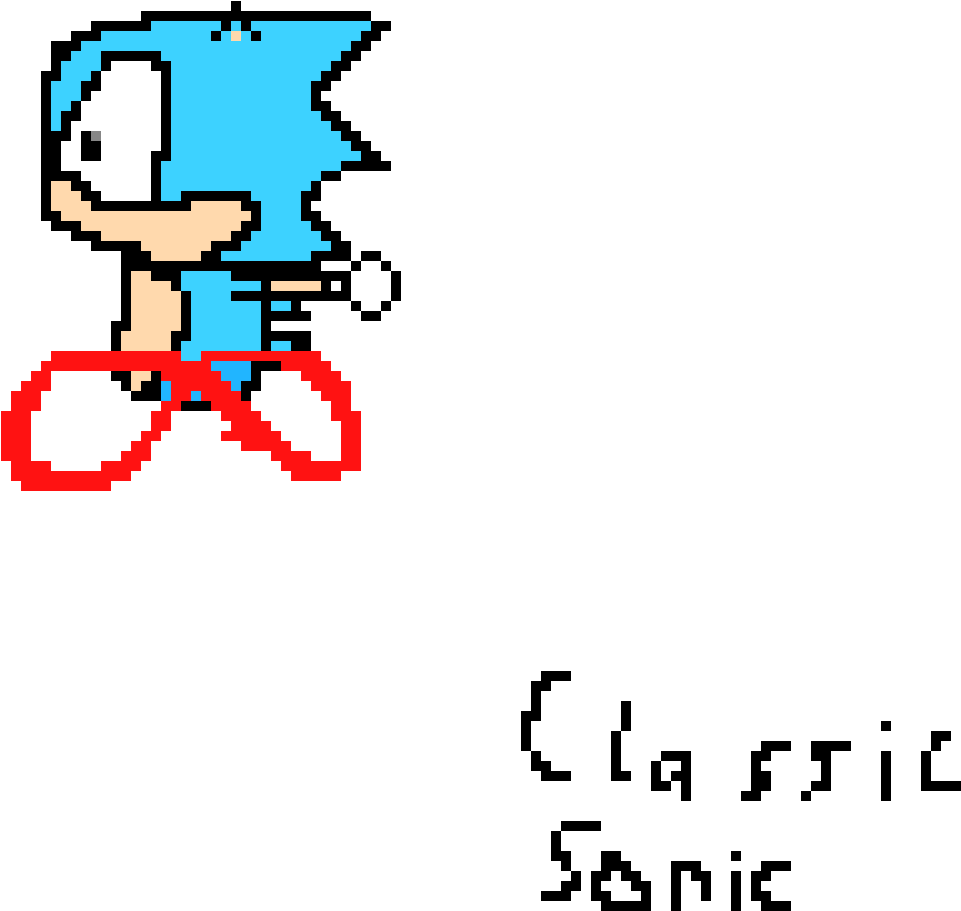 Classic Sonic Made By , Png Download - Cartoon Clipart (961x911), Png Download