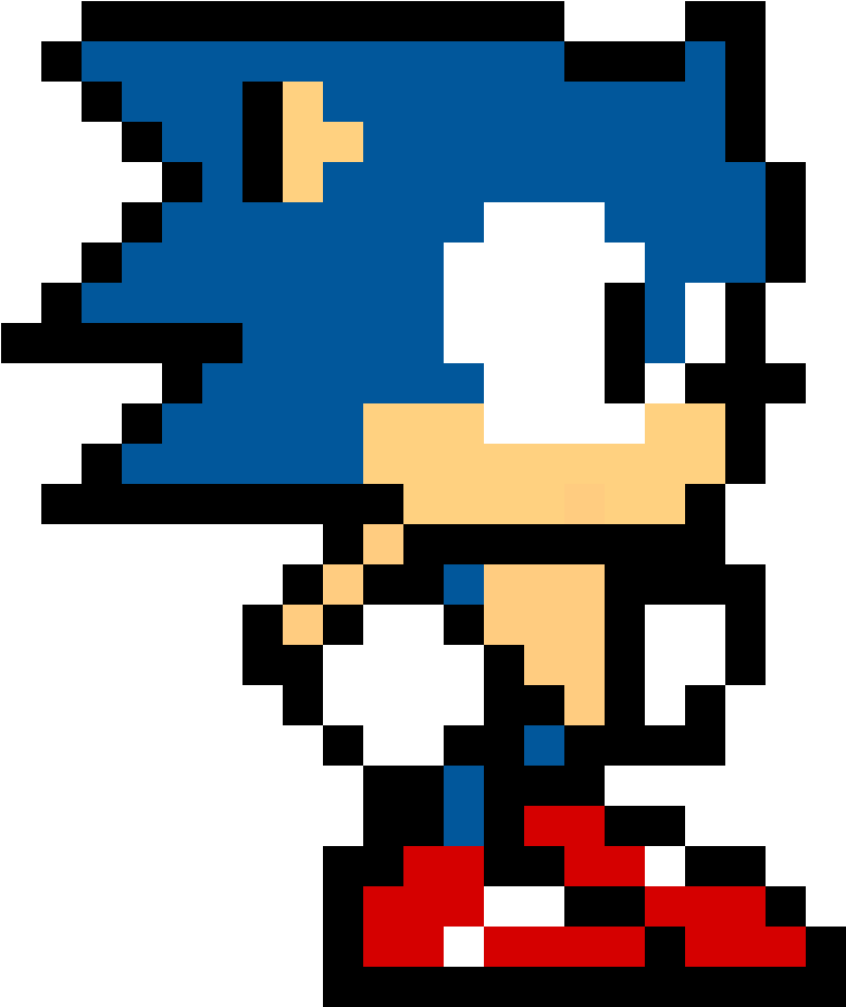 Classic Sonic - Pixel Art Sonic Minecraft Clipart (1184x1184), Png Download