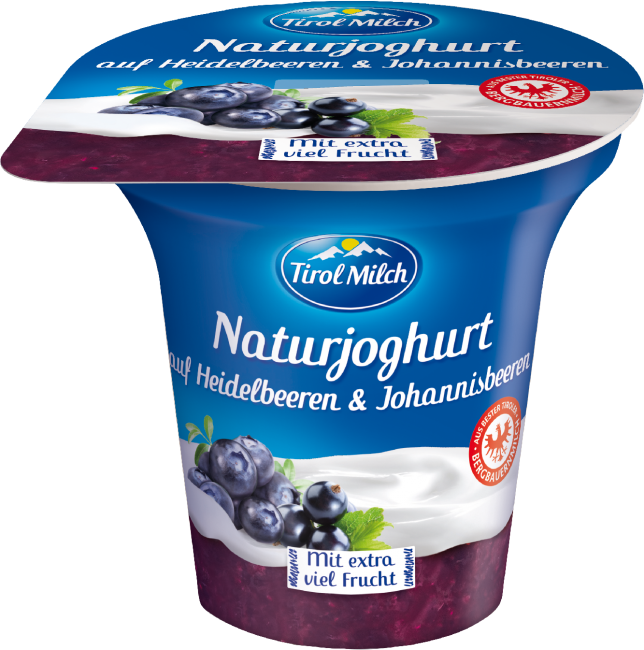 Tyrolean Natural Yogurt On Blueberries & Blackcurrants - Frutti Di Bosco Clipart (644x650), Png Download