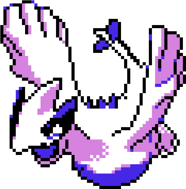 Lugia Pixel Art - Lugia Pokemon Plata Gbc Clipart (1030x720), Png Download
