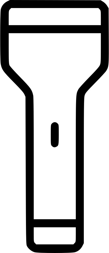 Flashlight Flash Light Bulb Electric Battery Comments Clipart (424x980), Png Download