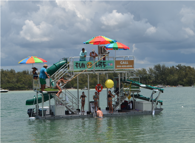 Floating Jungle Gym Finds A Home Near Longboat - Boat Clipart (870x580), Png Download