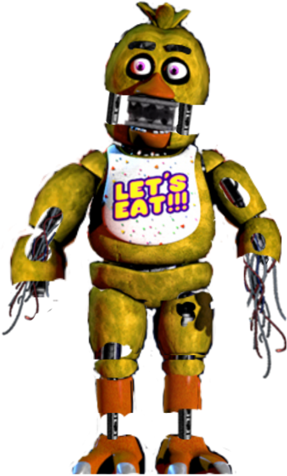 Fnaf Sticker - Withered Chica Fnaf 1 Clipart (1024x1365), Png Download