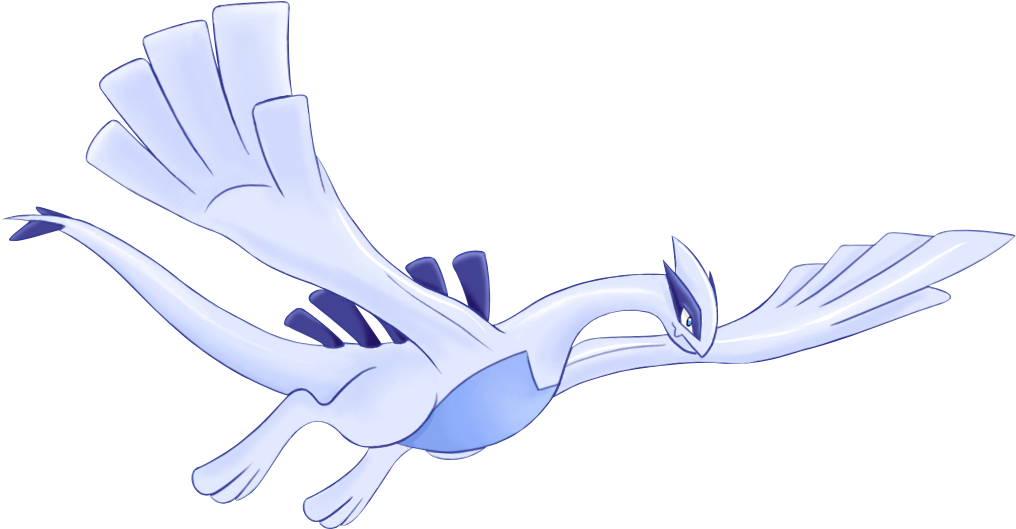 Legendary Psychic & Flying Type - Lugia Flying Clipart (1071x744), Png Download