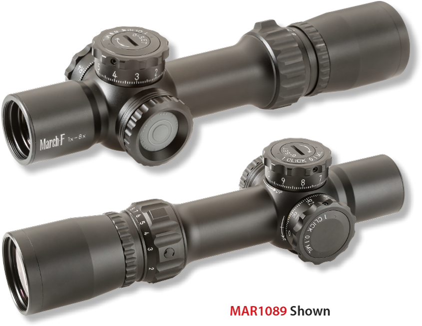 March 1 8x24mm Ffp Shorty Tactical Knobs Illuminated - March 1 8 Shorty Clipart (900x738), Png Download