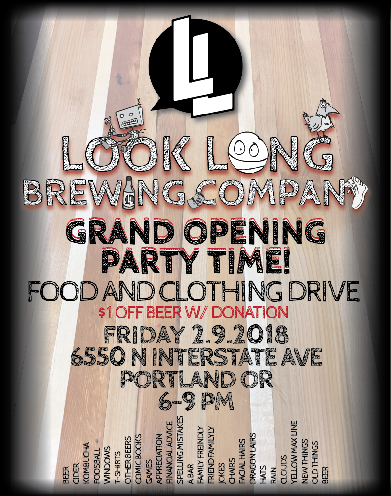 Look Long Brewing Company Grand Opening Party Time Clipart (792x1005), Png Download