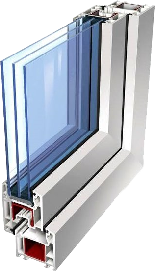 Pvc Window Frame - Two Chamber Window Clipart (750x566), Png Download