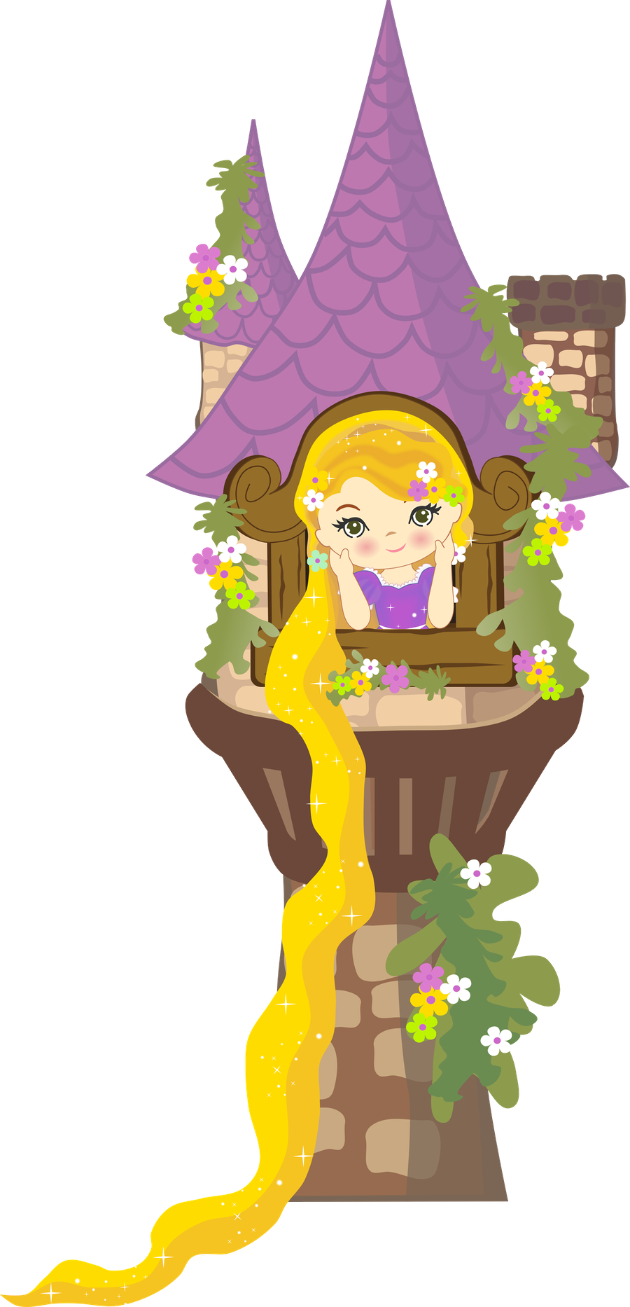 Clipart Freeuse Library Minus Say Hello Brave More - Rapunzel Tower Clip Art - Png Download (900x1866), Png Download