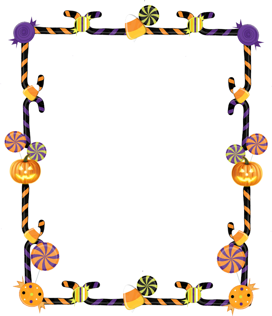 Clipart Black And White Download Of Halloween Borders - Halloween Candy Frame Clip Art - Png Download (1920x1080), Png Download