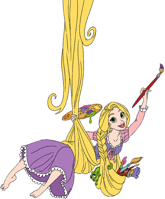 Lizard Clipart Rapunzel Tangled - Rapunzel Painting Clipart - Png Download (539x648), Png Download
