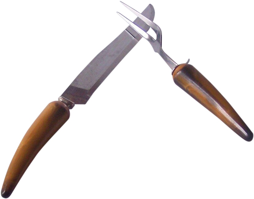 Carving Knife And Fork Png Clipart (828x828), Png Download