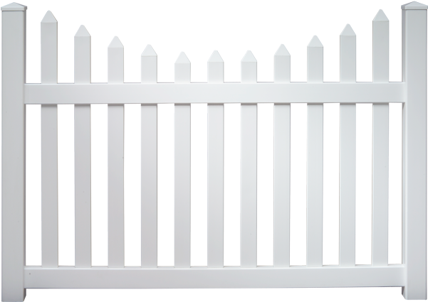Vinyl Picket Fencing - Fence Clipart (600x576), Png Download