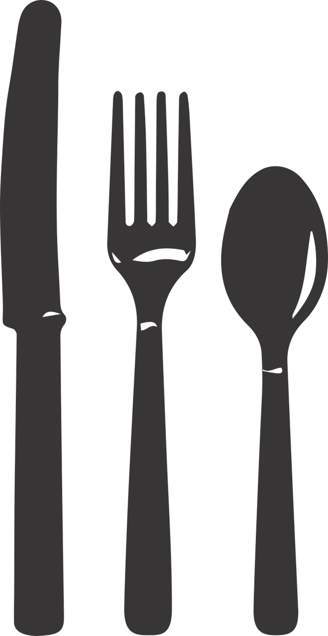 Fork Knife Spoon - Silhouette Clipart (660x1280), Png Download