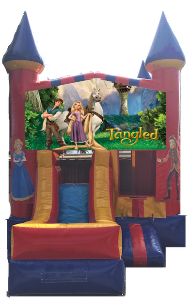 Combo Castle Front Slide Tangled $150 - Portable Network Graphics Clipart (600x800), Png Download