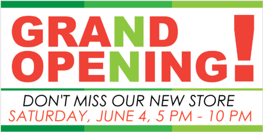 Don't Miss Our New Store Grand Opening Vinyl Banner - Graphic Design Clipart (560x560), Png Download
