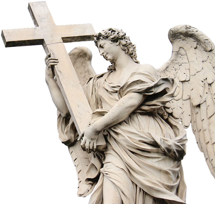 Rome, Statue, Sculpture, Italy, Antique, Marble - Castel Sant Angelo Angel Clipart (752x720), Png Download