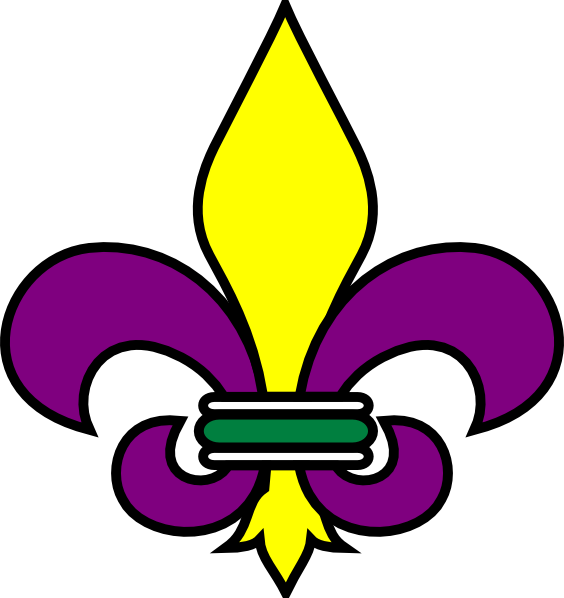 Fleur De Lis Mardi Gra Clip Art At Clker - Mardi Gras Logo Vector - Png Download (564x598), Png Download