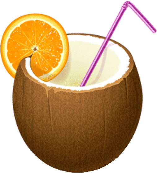 Coconut With Straw Png File - Cocktail Icon Clipart (957x600), Png Download