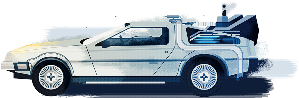 1200 X 437 3 - Delorean Back To The Future Art Png Clipart (1200x437), Png Download