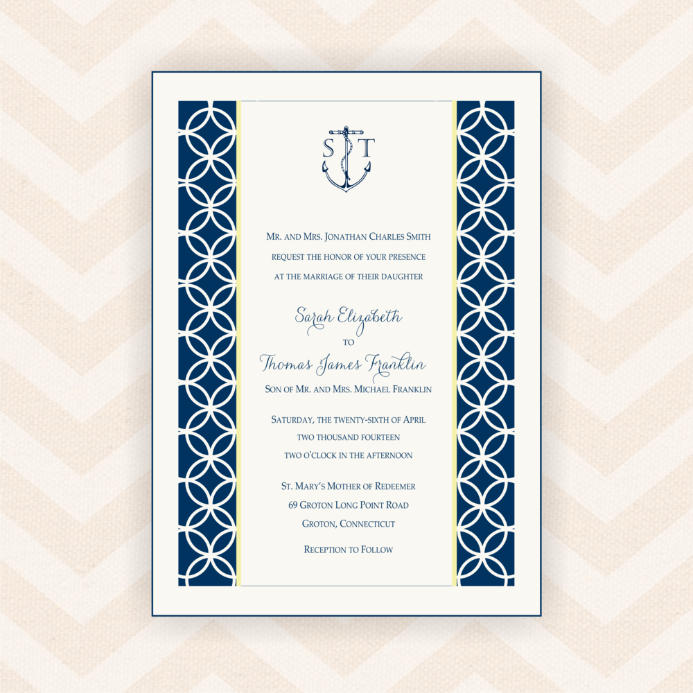 Nautical Monogram Studio Collection Invite - Motif Clipart (1000x1000), Png Download