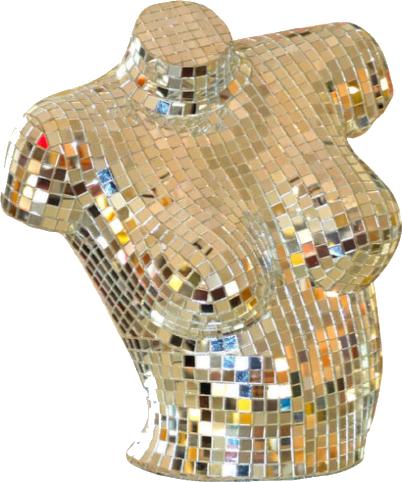Gold Disco Sculpture Polyvore Moodboard Filler Clipart (1331x1596), Png Download