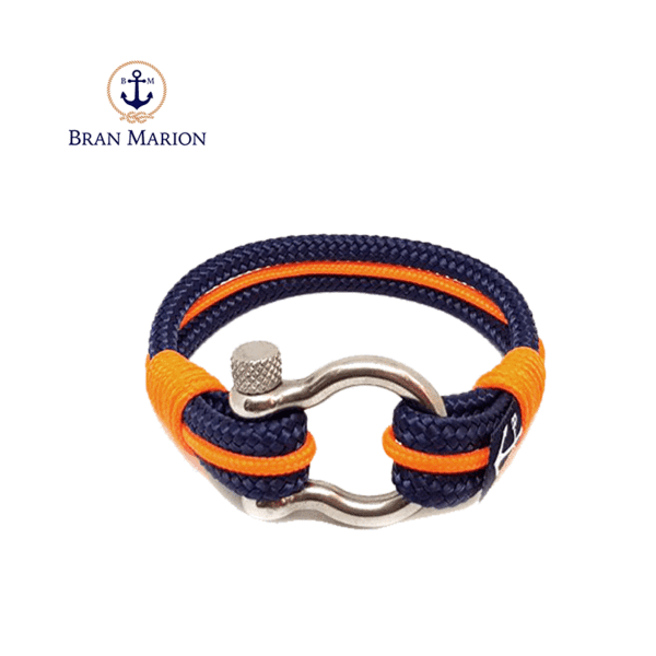 Nautical Bracelet Dark Blue And Orange Clipart (600x600), Png Download