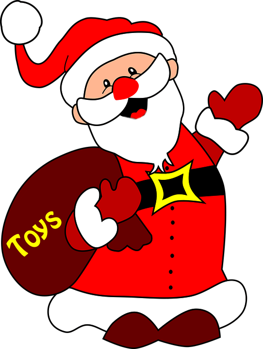 Father Christmas Toys Transparent Background Christmas - Father Christmas Toys Clipart (542x720), Png Download