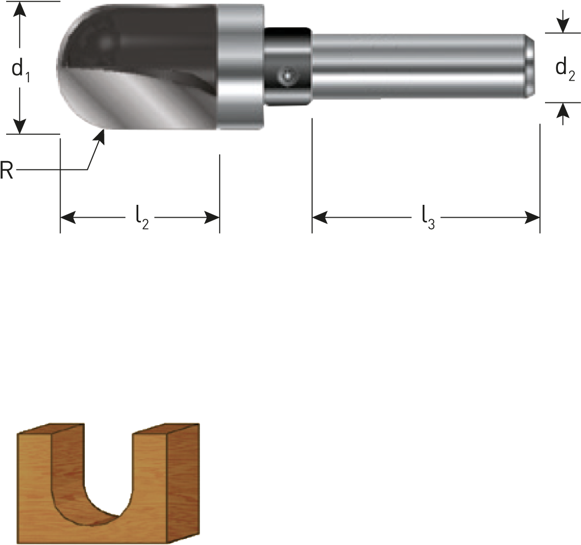 Tct Round Nose Grooving Cutters, Guide Bearing, Gold-line - Gun Barrel Clipart (1560x1300), Png Download