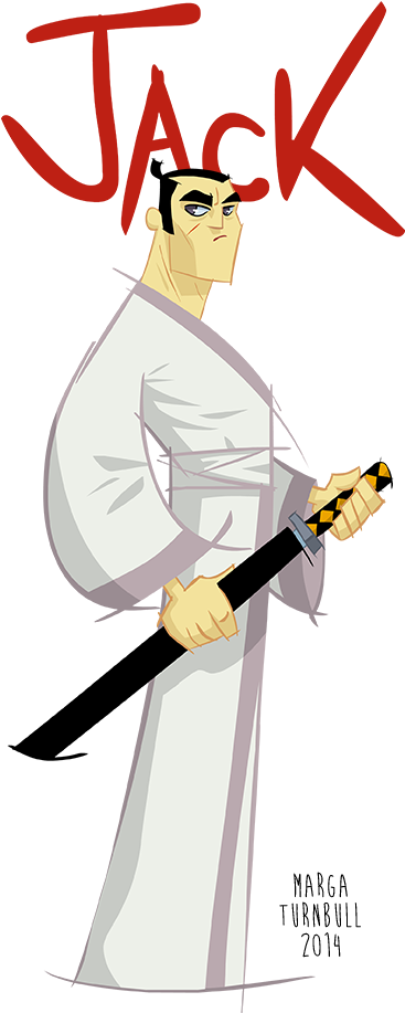 Samurai Jack - Cartoon Clipart (425x992), Png Download