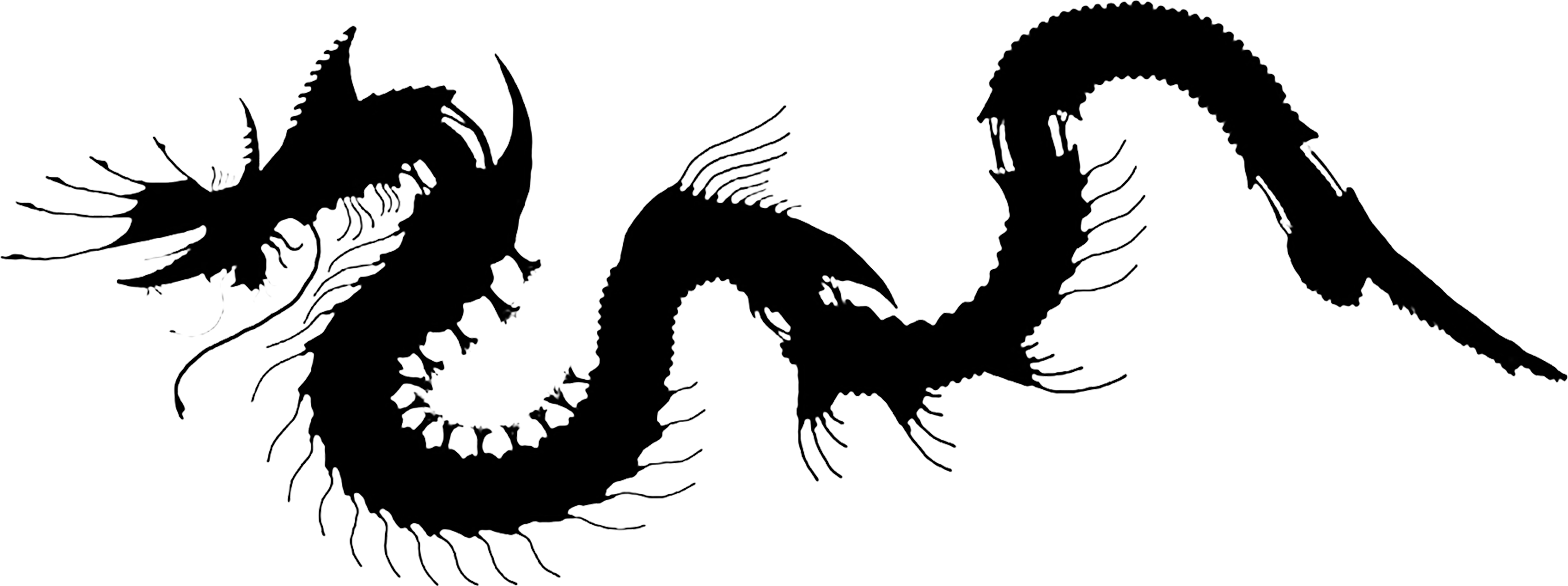 Monster 1 - Sea Monster Silhouette Clipart (4501x1682), Png Download