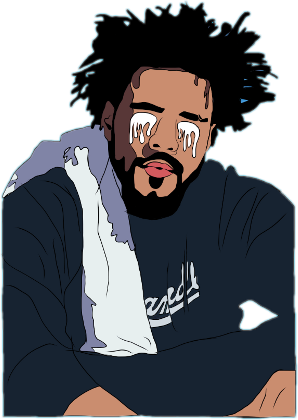 Cartoons Dreamville Coleworld Jcole Freetoedit Image - J Cole Cartoon Drawing Clipart (573x806), Png Download