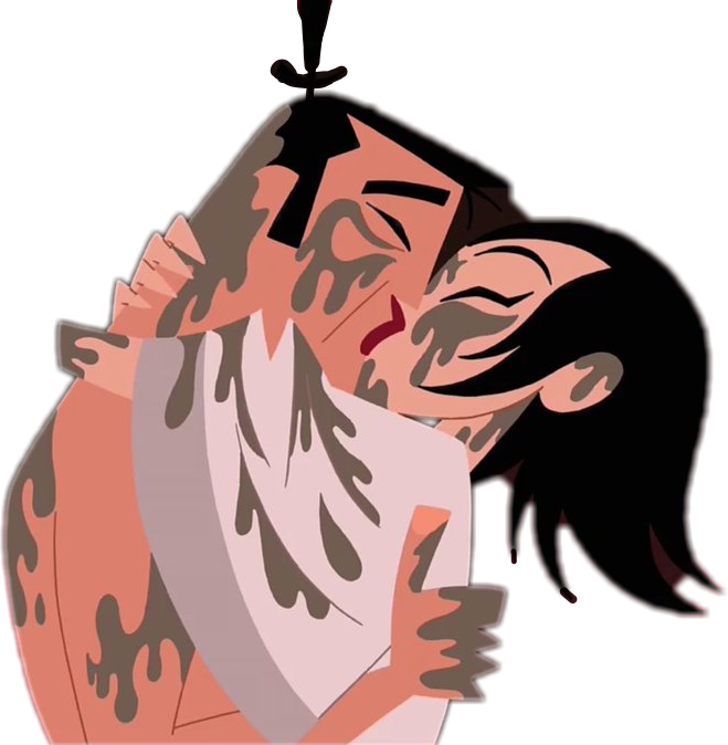 Samuraijack Samurai Jack Jack And Ashi Kissing Clipart (659x674), Png Download