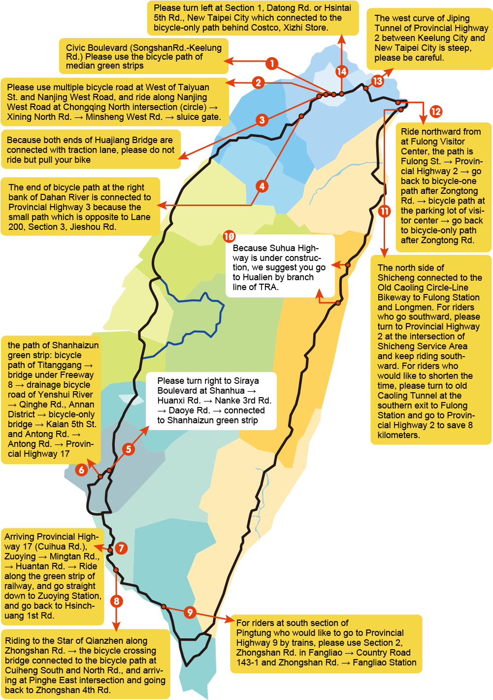 Route Notices - Keelung River Bicycle Trail Map Clipart (1000x1452), Png Download