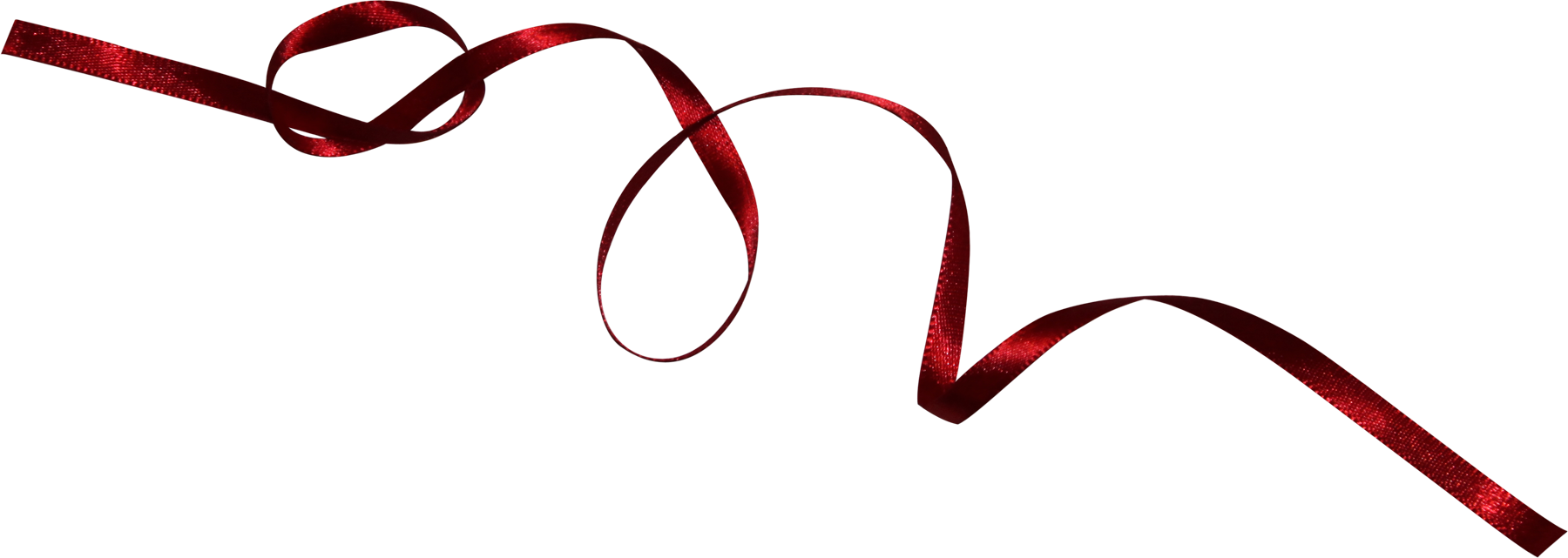 Ribbon - Red Ribbon Swirl Png Clipart (1800x641), Png Download