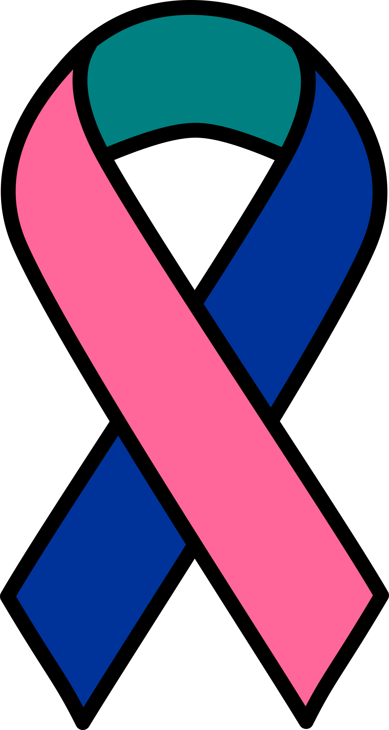 Ribbons Cliparts - Thyroid Cancer Ribbon Color - Png Download (1278x2400), Png Download