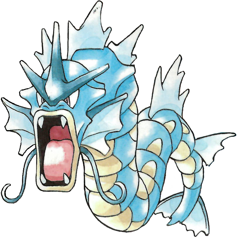 Gyarados Pokémon Red And Green Official Art Render - Gyarados Pokemon Red Clipart (812x812), Png Download