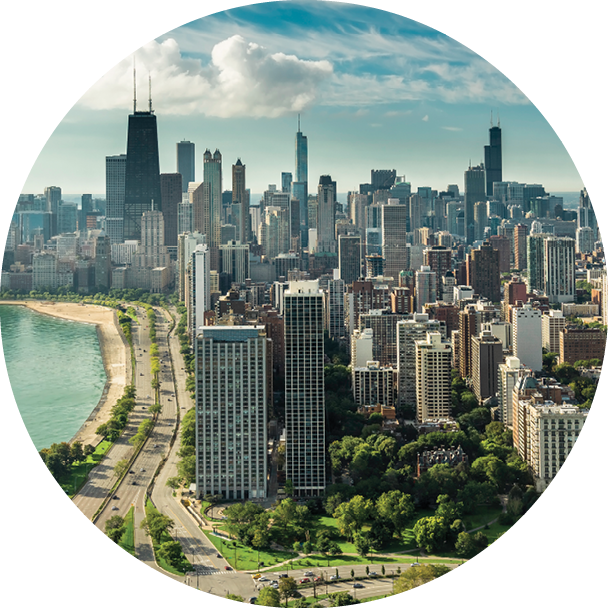 Chicago Skyline - Lugares Turisticos De Chicago Estados Unidos Clipart (608x608), Png Download
