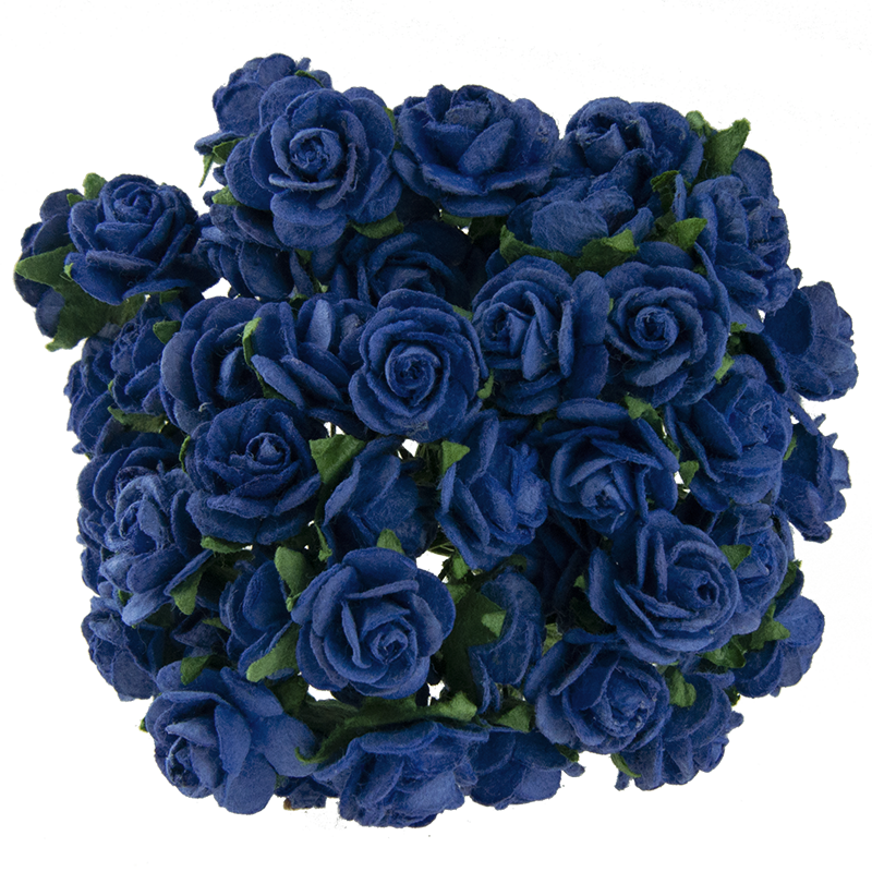Royal Blue Mulberry Paper Open Roses - Blue Rose Clipart (800x800), Png Download