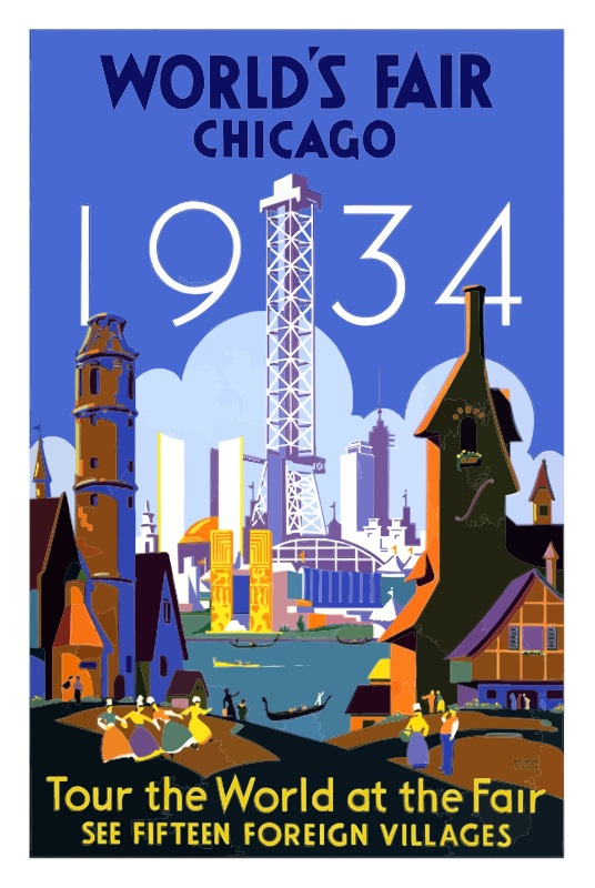 Medium Image - World Fair Poster Vintage Clipart (536x800), Png Download