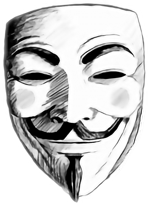 Picture Transparent Stock Anonymous Drawing Face - V For Vendetta Mask Sketch Clipart (520x720), Png Download