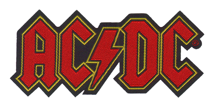 Details About Ac/dc Official Patch Classic Logo Shape - Logo De Ac Dc Clipart (1000x1000), Png Download