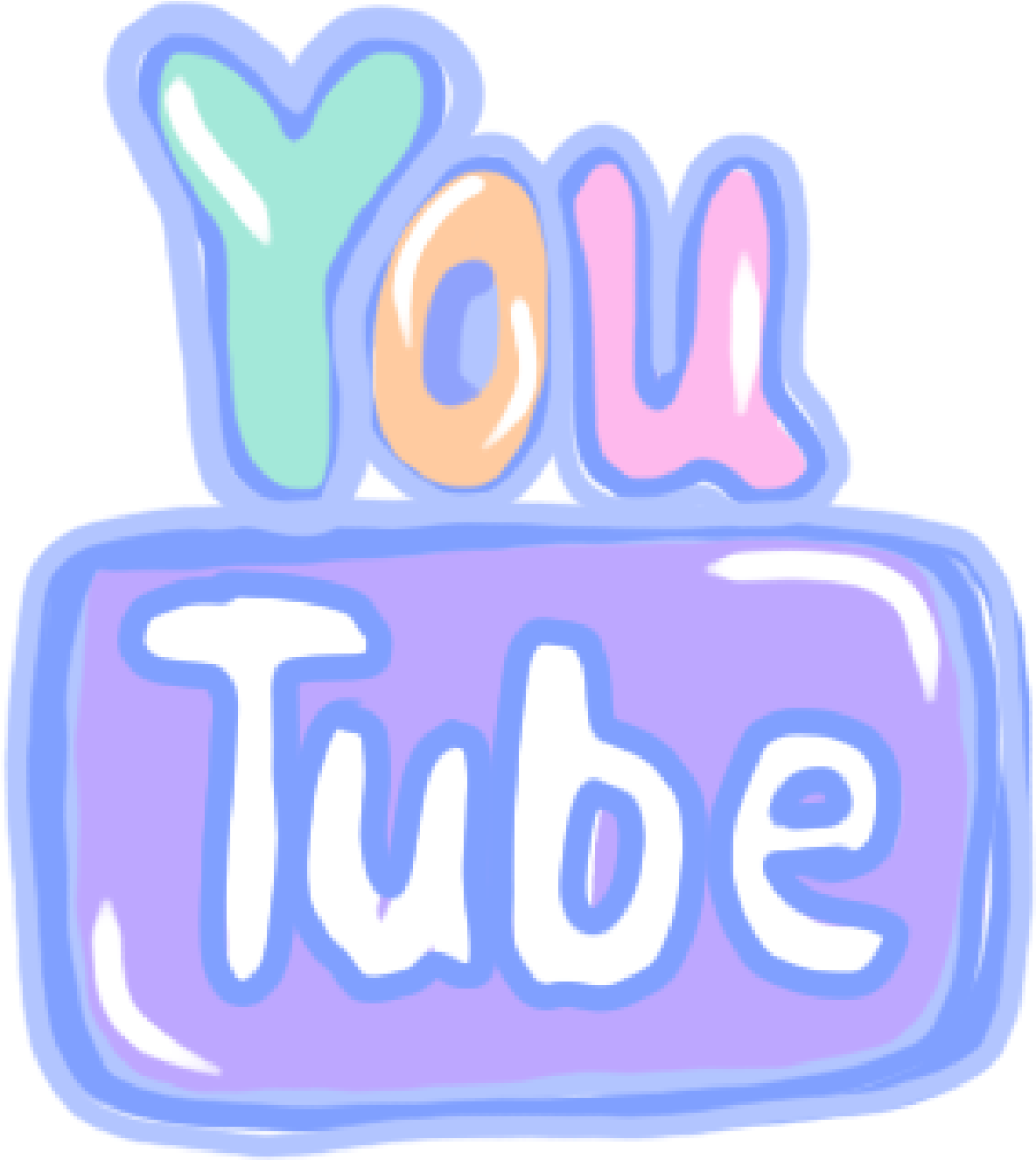 Youtube Social Transprent Png - Purple Pastel Youtube Logo Clipart (1184x1326), Png Download